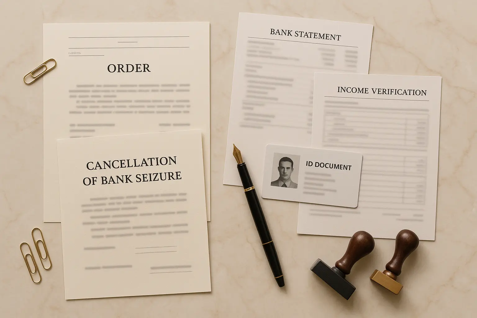 מסמכים נדרשים לביטול עיקול חשבון בנק - תלושי שכר ואישורים